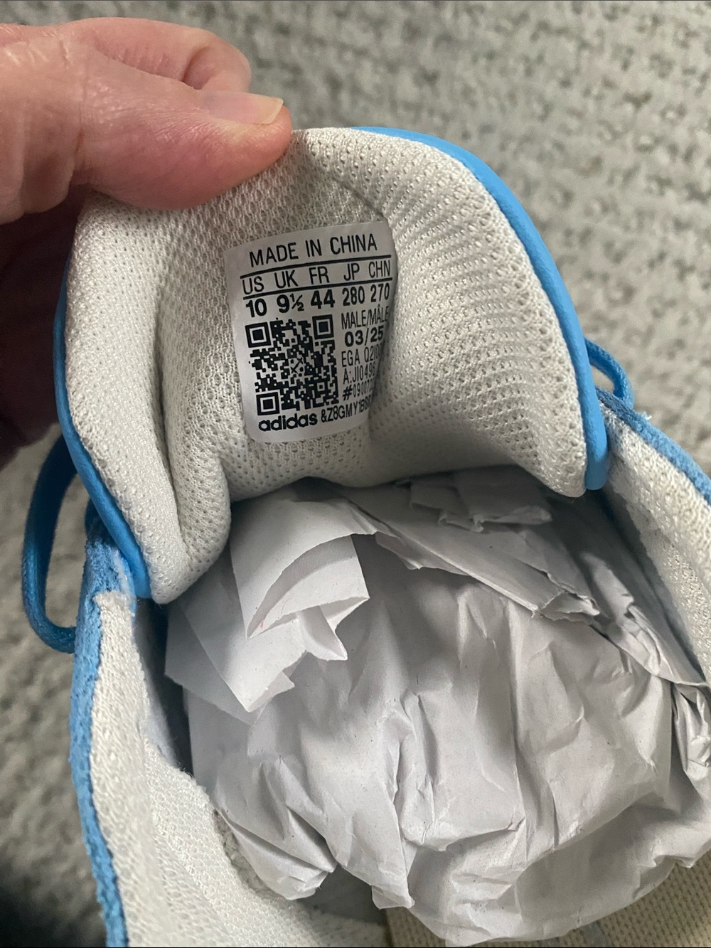 adidas VL Court 2.0 Suede Athletic Sneakers in Light Blue and White - Picture 4 of 4